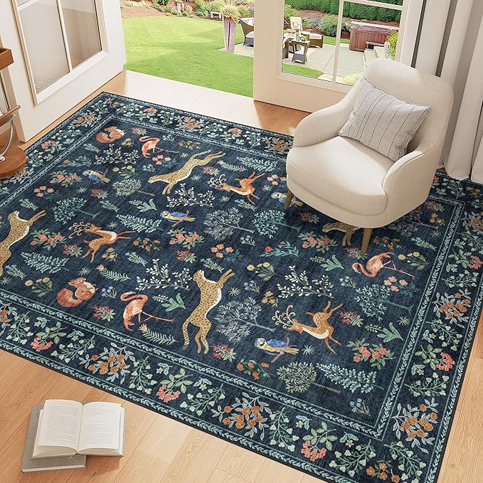 DUKINO 3x5 Rug, Washable Animal Area Rug - Image 2