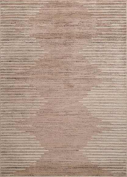 Rugshop Bohemian Stripe Stain Resistant High Traffic Living Room Kitchen - Image 3
