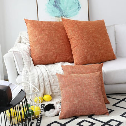 Kevin Textile 2 Packs Fall Large Pillow Covers Decorative Hand Made Faux Linen - Image 2