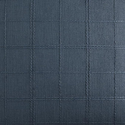 ZeeMart Linen Checked Throw Pillow Covers Set of 2, 18x18 Inch Allover Grid Navy - Image 7