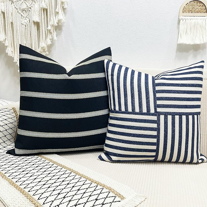 Slow Cow Decorative Stripe Throw Pillow Cover Cushion Cover 26 x 26 Inches - Image 5