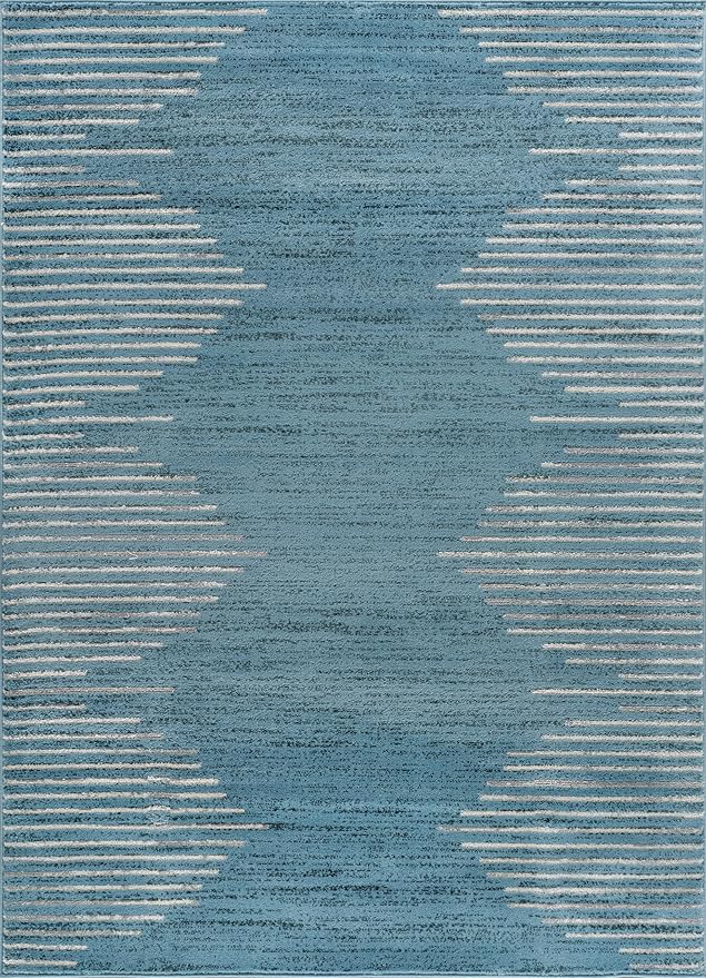 Rugshop Bohemian Stripe Stain Resistant High Traffic Living Room Kitchen - Image 3