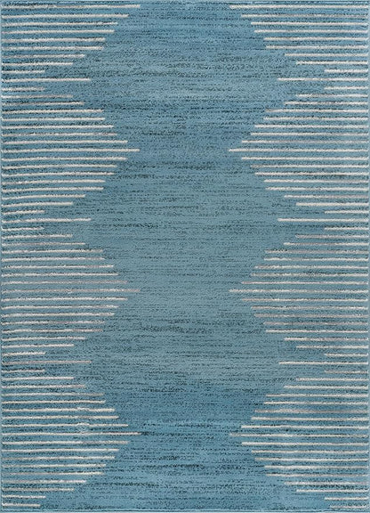 Rugshop Bohemian Stripe Stain Resistant High Traffic Living Room Kitchen - Image 3