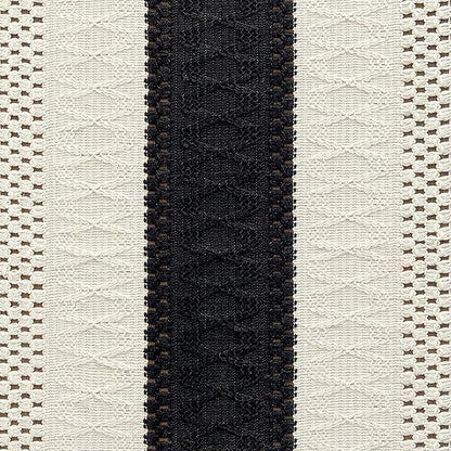ZeeMart Macrame Style Bicolor Stitching Table Runner, 12 x 108 Inch Black/Ivory - Image 6