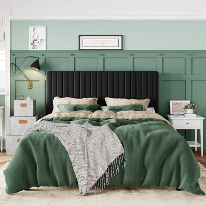 allewie full bed frame, velvet upholstered platform bed, close-up detail