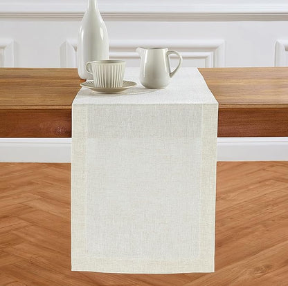 Solino Home 100% Pure Linen Light Flax Table Runner 48 Inches by SolinoHome