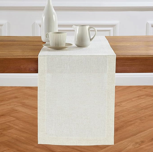 Solino Home 100% Pure Linen Light Flax Table Runner 48 Inches by SolinoHome
