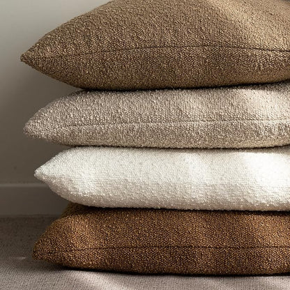 Foindtower Pack of 2 Textured Boucle Throw Pillow Covers Accent Solid Pillow - Image 6