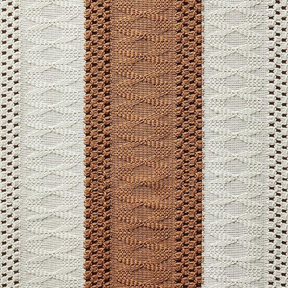 ZeeMart Macrame Style Bicolor Stitching Table Runner, 14 x 108 Inch - Image 6