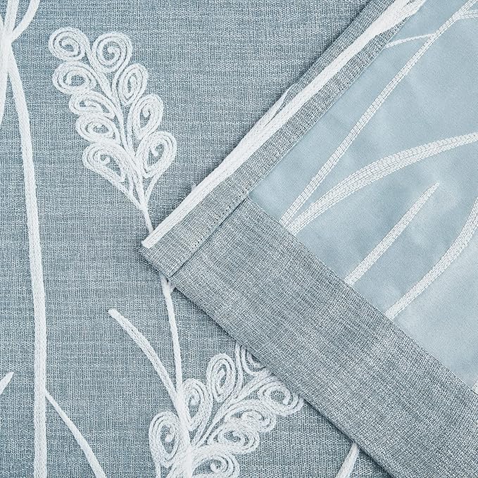Melodieux Wheat Embroidery Linen Textured Curtain - Image 6