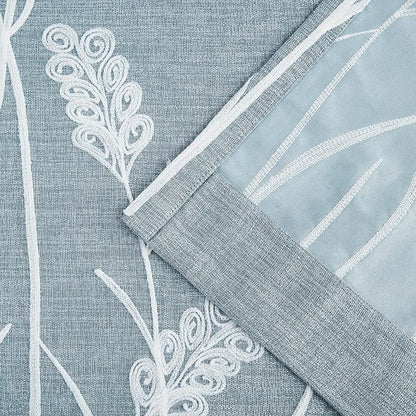 Melodieux Wheat Embroidery Linen Textured Curtain - Image 6