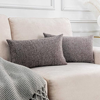 Home Brilliant Pillow Covers 12x20 Set of 2 Rectangular Throw Pillows Textured by HomeBrilliant