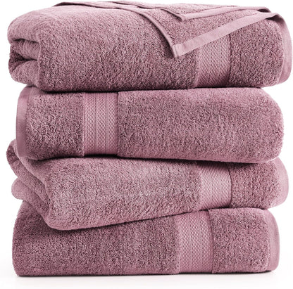 lane linen bath towel set quick dry 100% shown in use