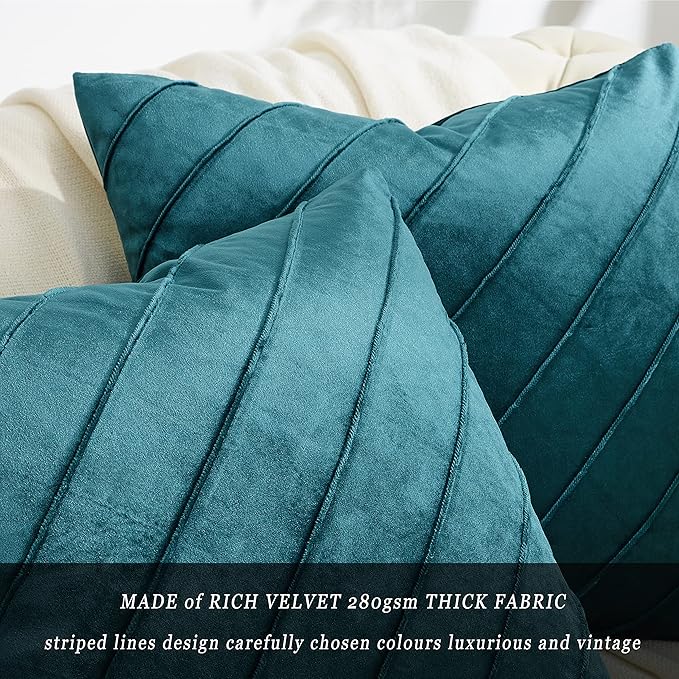 GIGIZAZA Decorative Velvet Pillow Covers 16x16, Living Room Square Cushion - Image 2