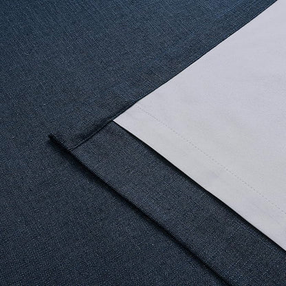 Vision Home Navy Blue Pinch Pleated Full Blackout Curtains Linen Blended Room - Image 7
