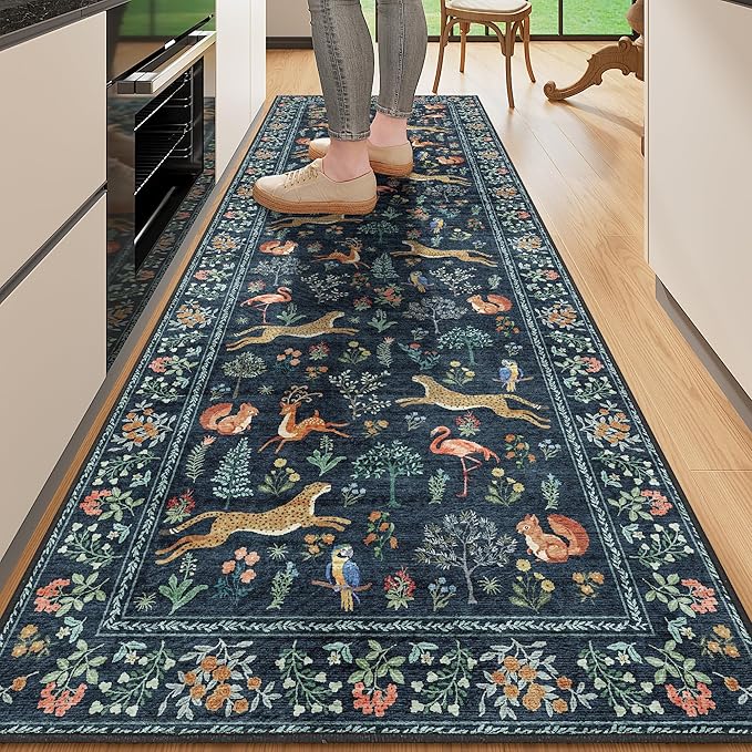 DUKINO 2.6x8 Rug for Hallway, Washable Kitchen Runner Rug by DUKINO