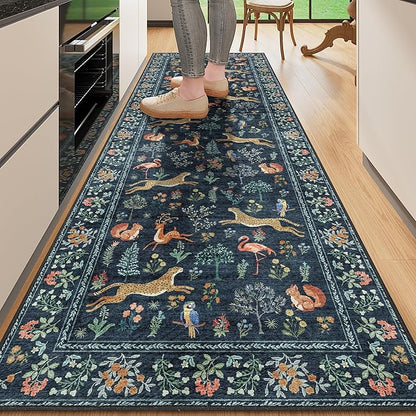 DUKINO 2.6x8 Rug for Hallway, Washable Kitchen Runner Rug by DUKINO