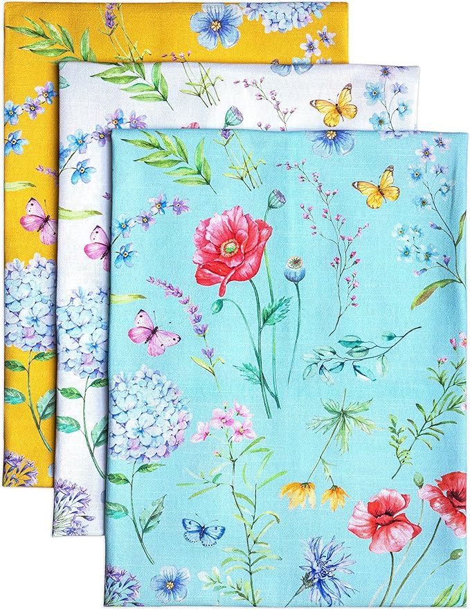 Maison d' Hermine Kitchen Towels Set of 3 100% Cotton 27.50" x 20" Reusable by MaisondHermine
