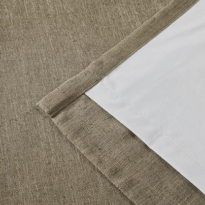 Vision Home Brown Pinch Pleated Full Blackout Curtains Linen Blended Room - Image 6