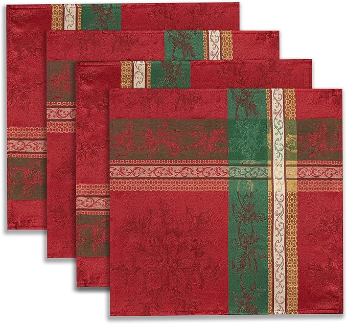 Benson Mills Holiday Legacy Yarn Dyed Jacquard Fabric Cloth Napkins, - Image 3