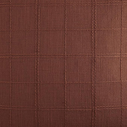 ZeeMart Linen Checked Throw Pillow Covers Set of 2, 18x18 Inch Terracota/Cream - Image 4