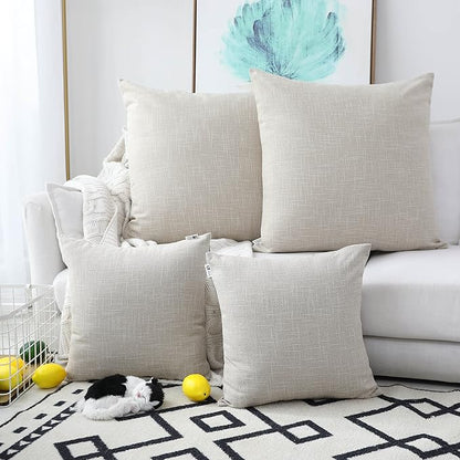 Kevin Textile 2 Pcs Simple Linen Pillow Covers Nordic Stars Soft Cushion Case by KevinTextile