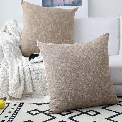 Kevin Textile Decor Burlap Pillow Covers Natural Style Lined Linen Throw Pillow by KevinTextile