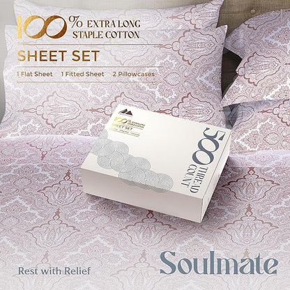 Mayfair Linen 100% Cotton Printed Bed Sheets King Size Set - Image 6