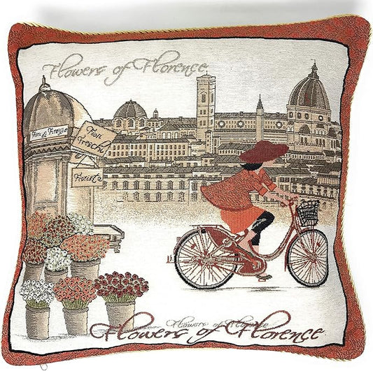 Tache Decorative Throw Pillow Cover 1 Piece Square Vintage French Girl Day Out by TacheHomeFashion