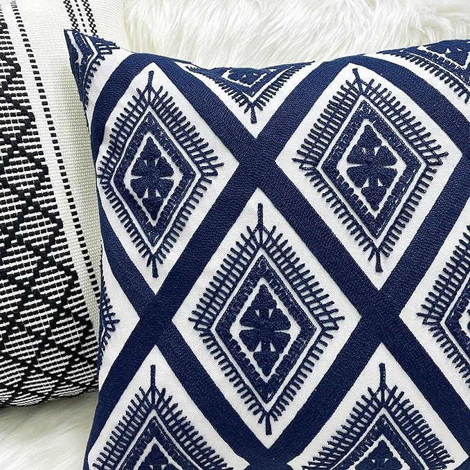 Slow Cow Embroidery Cushion Cover Decorative Throw Pillow Cover Geometric - Image 3