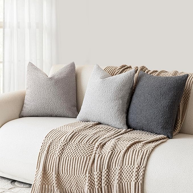 Foindtower Decorative Textured Boucle Throw Pillow Covers Accent Solid Pillow - Image 7