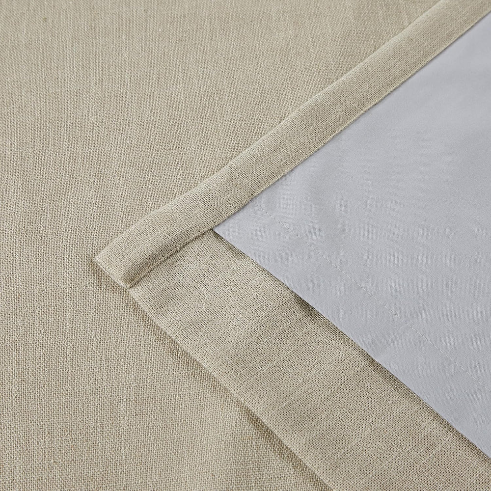 Vision Home Sand Full Blackout Window Curtains Grommet Linen Total Room Darke...