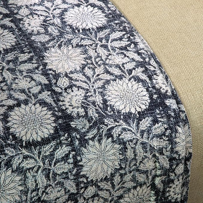 100% Pure Cotton Handblock Printed Throw Blanket, Soft 50" x 60" Fringed Floral - Image 4