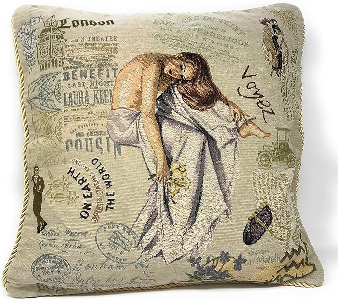 Tache Tapestry Throw Pillow Cover 1 Piece 18" by 18" Square Vintage French by TacheHomeFashion