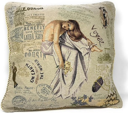 Tache Tapestry Throw Pillow Cover 1 Piece 18" by 18" Square Vintage French by TacheHomeFashion