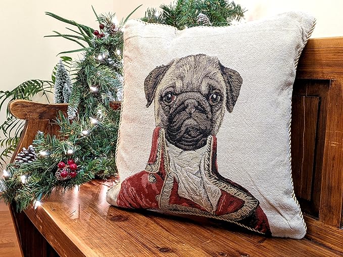 Tache 1 Piece 18 X 18 Inch Square French Vintage European Pug Pug Renaissance - Image 8