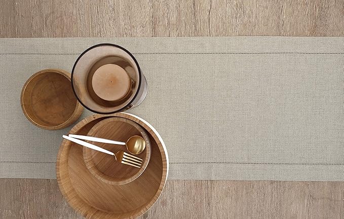 Solino Home Linen Natural Table Runner 144 Inches Long - Image 3