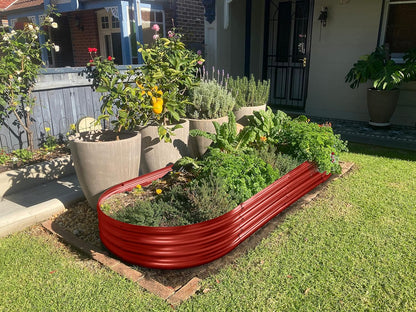 land guard galvanized raised garden bed kit, planter showing dimensions