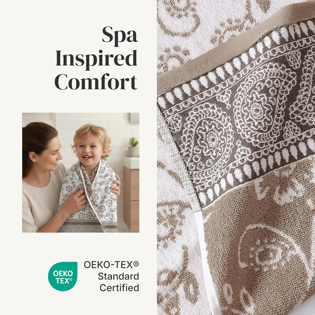modern threads 6 piece bath towel set –, side view