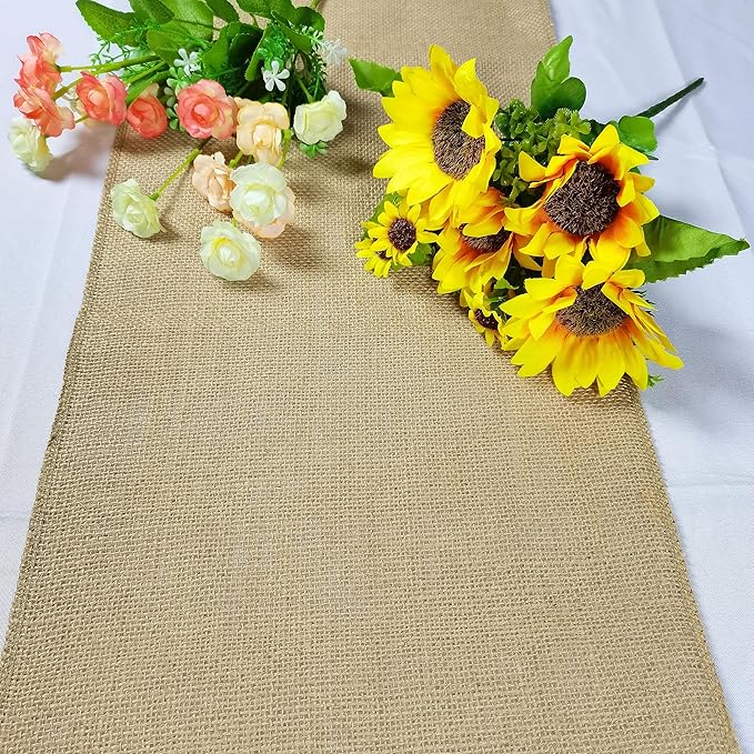 4 Pack 12 x 120 Inch Burlap Table Runners, Natural Rustic Jute Table Runner Bulk - Image 5