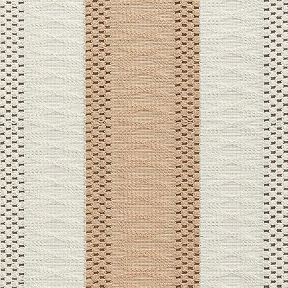 ZeeMart Macrame Style Bicolor Stitching Table Runner, 14 x 60 Inch Beige/Ivory - Image 6