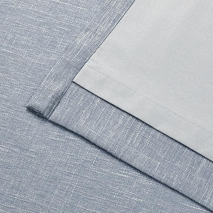 Vision Home Chambray Blue Pinch Pleated Full Blackout Curtains Room Darkening - Image 7