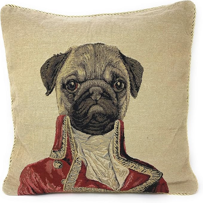 Tache 1 Piece 18 X 18 Inch Square French Vintage European Pug Pug Renaissance by TacheHomeFashion