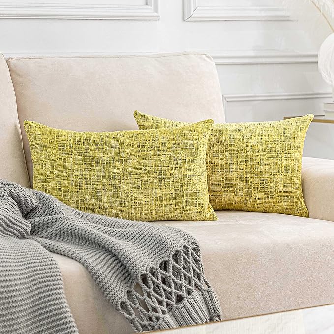 Home Brilliant Pillow Covers 12x20 Modern Small Rectangle Yellow Throw Pillows by HomeBrilliant