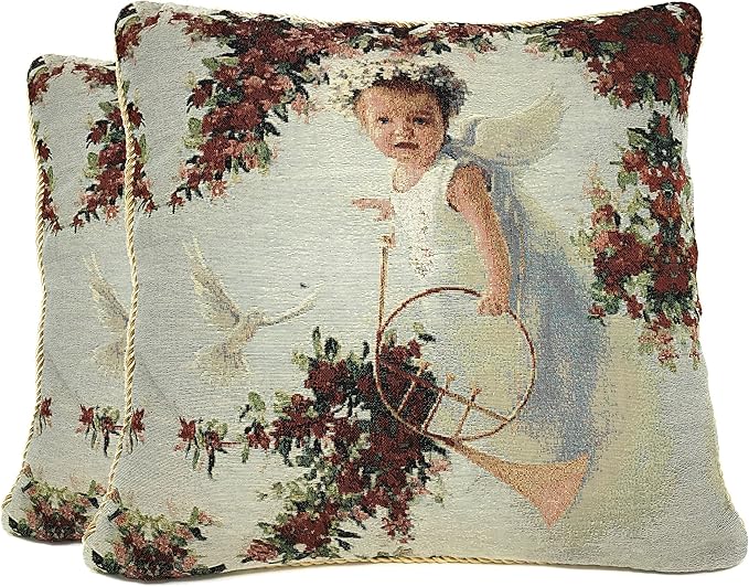 Tache 2 Piece 18 X 18 Inch Cupid's Horn Throw Pillow Cushion Cover by TacheHomeFashion