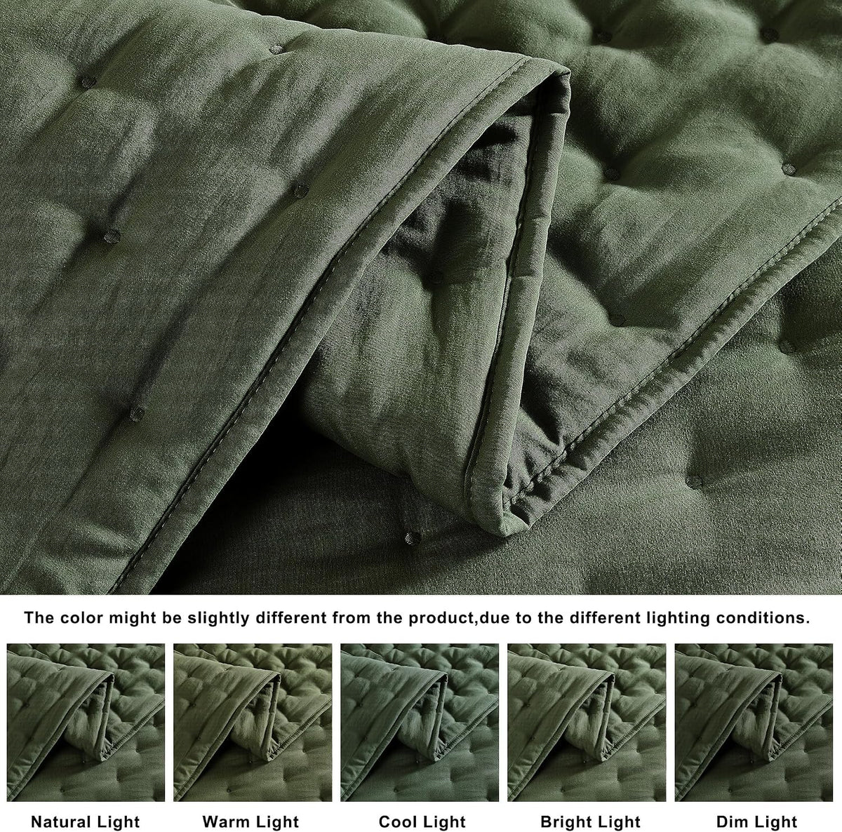 wdcozy olive green california cal king size quilt showing dimensions