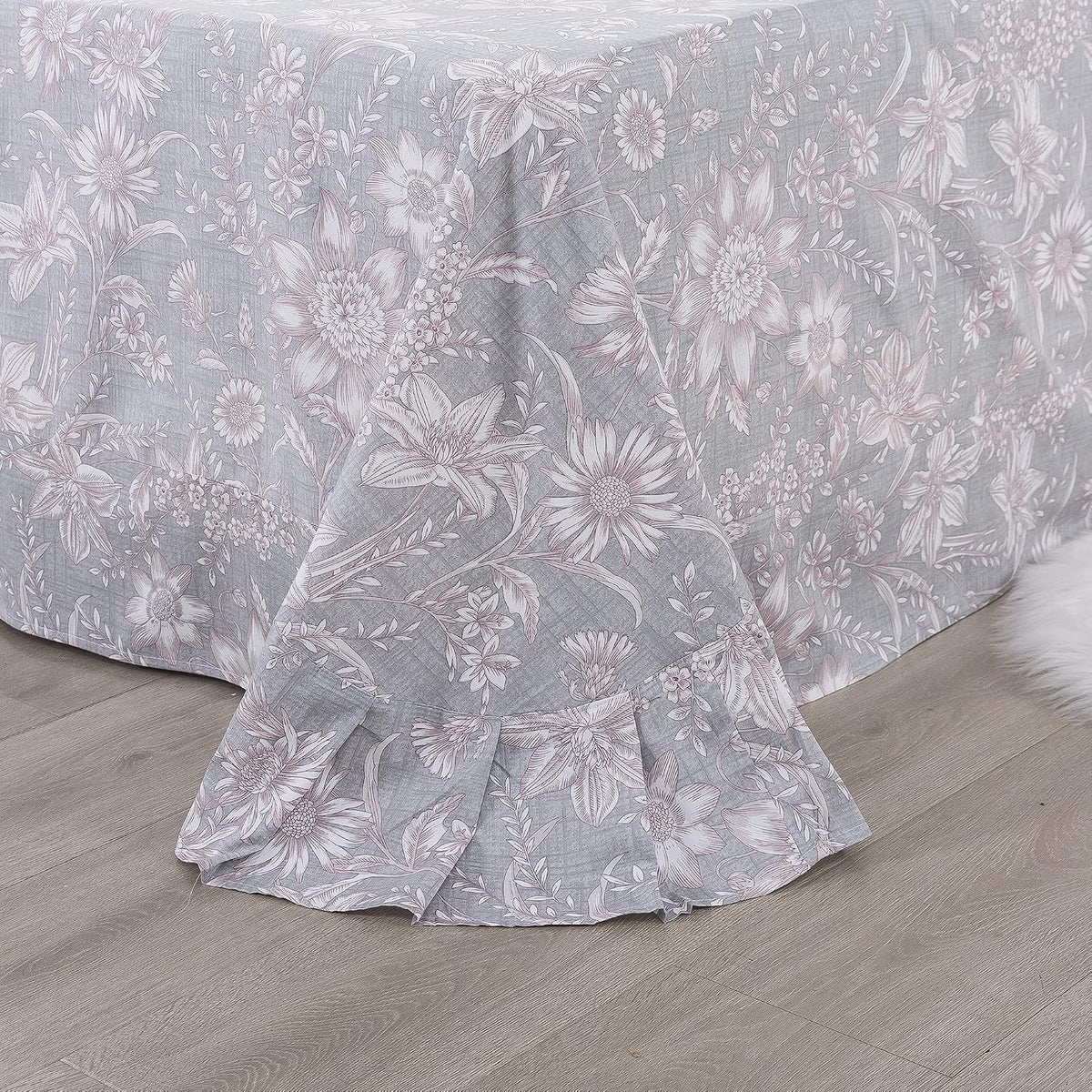 fadfay sheets set twin shabby pink and grey, side view