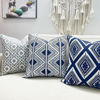 Slow Cow Embroidery Decorative Throw Pillow Cover Geometric Design Cushion - Image 4