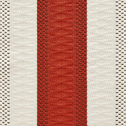 ZeeMart Macrame Style Bicolor Stitching Table Runner, 14 x 60 Inch Orange/Ivory - Image 6