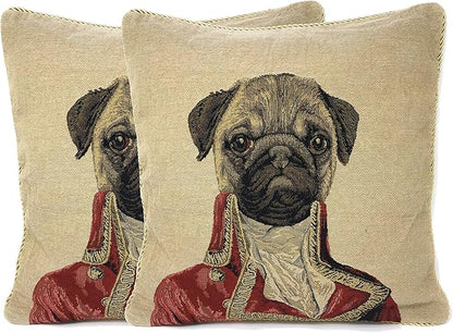 Pug Renaissance Dog Throw Pillow Cover by TacheHomeFashion